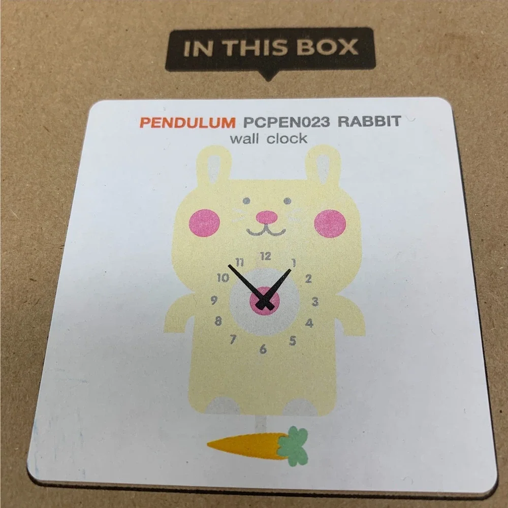 NEW Modern Moose Co. Balsa Wood Rabbit Pendulum Wall Clock Boxed PCPEN02 NWT - Picture 9 of 9